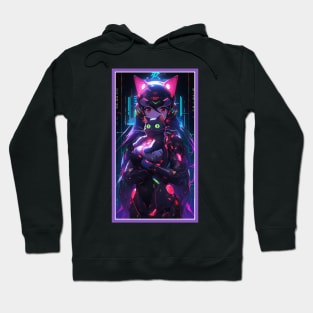 Anime Cute Cat Girl | Sci-Fi Manga Girl Anime Art Hoodie